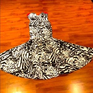 Zeebra print mermaid skirt prom dress